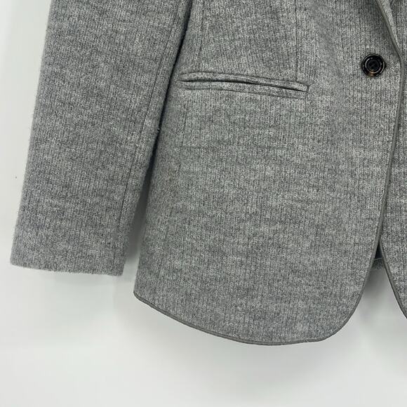 Ann Taylor Wool Fitted Blazer Gray 12 Suit Coat Jacket Academia Quiet Luxury - Picture 4 of 8